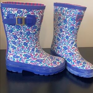 Joules girls floral rain boots